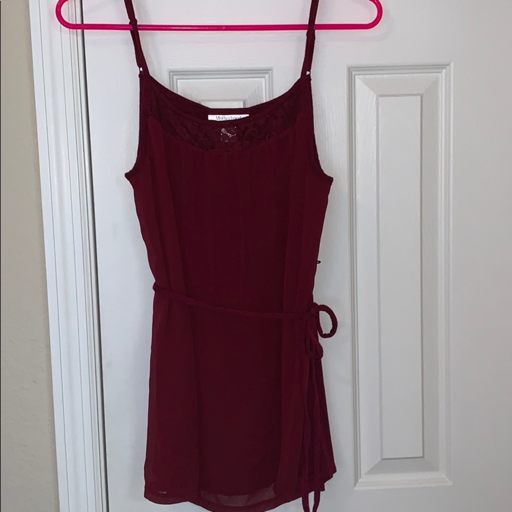 Elegant Red Spaghetti Strap Blouse